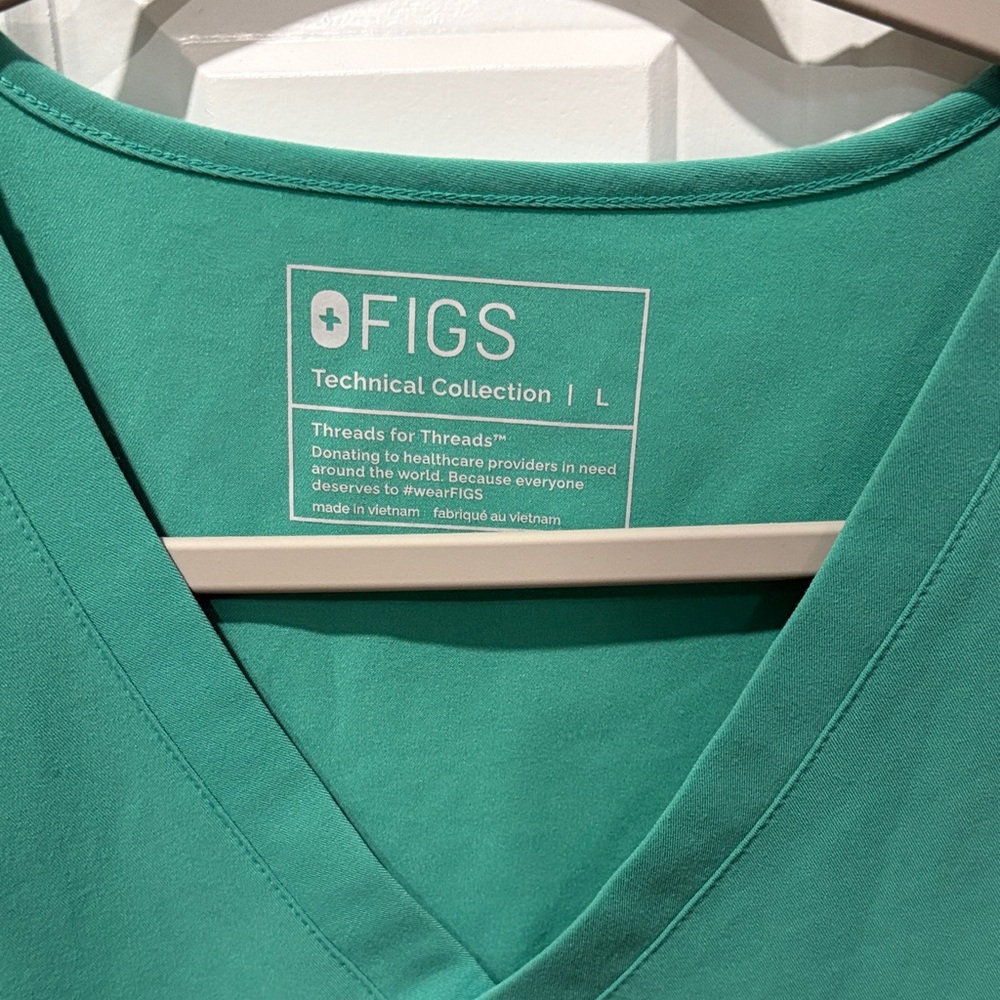 Figs Women's Teal V-Neck Blouse